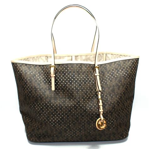 michael kors jet set zipper travel tote brown|michael kors jet set silver.